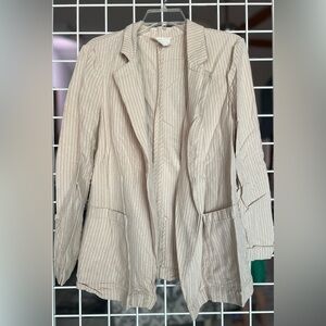 Caslon Beige Striped Blazer